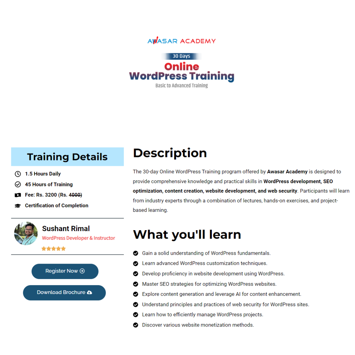 Sushant Rimal | WordPress Wesbite Projects